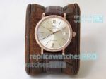 Swiss Grade Copy IWC Portofino Rose Gold Silver Dial Diamond Bezel Watch